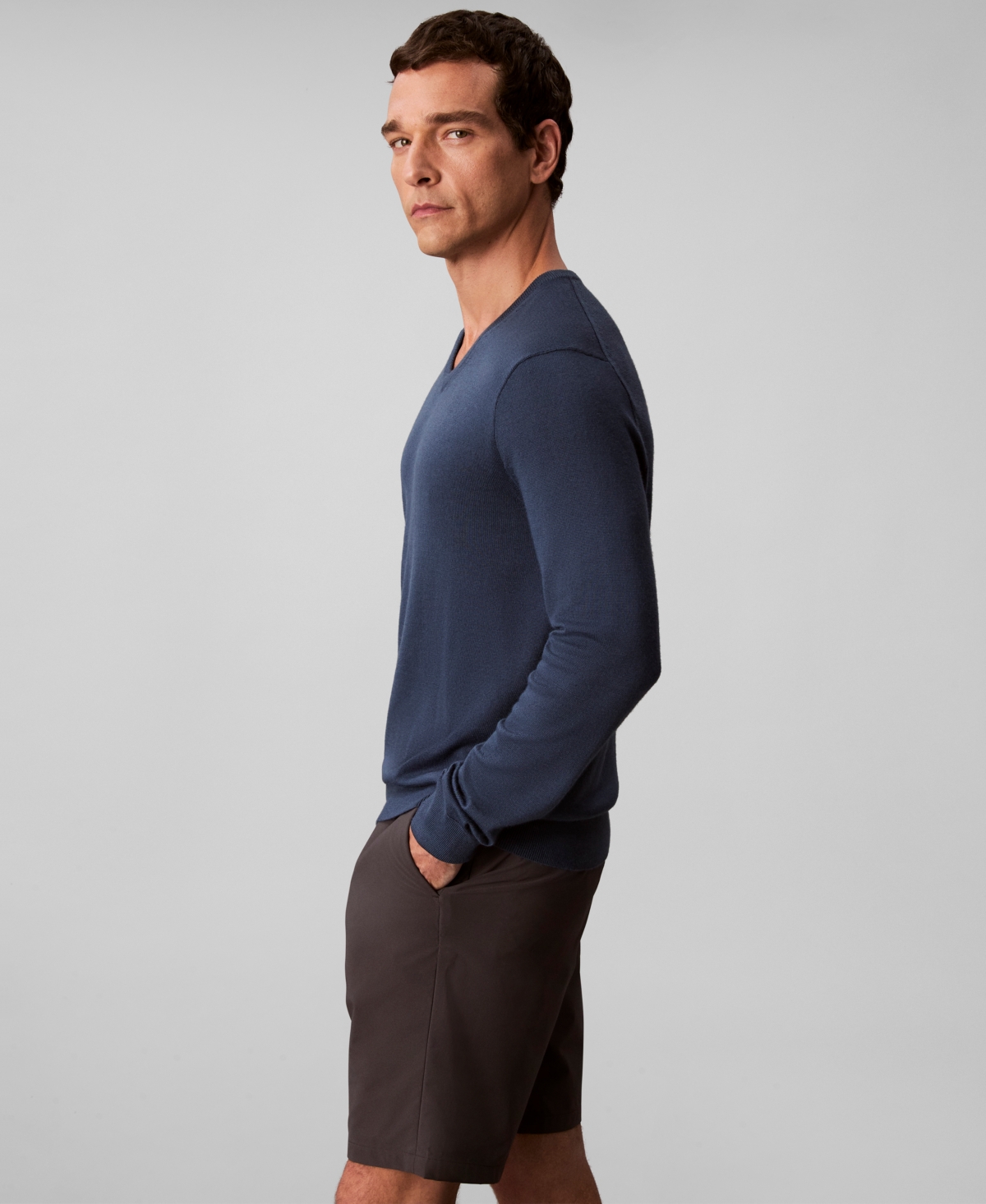Calvin Klein Men's Merino Wool Blend V-neck Sweater In Blue