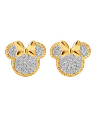 2-Pc. Minnie Glitter Necklace and Earrings Set in 18k Yellow Gold Over Sterling Silver