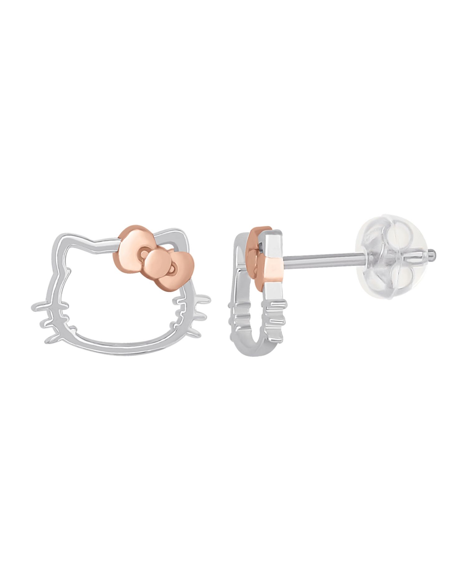 2-Pc. Two-Tone Hello Kitty Necklace and Earrings Set in Sterling Silver