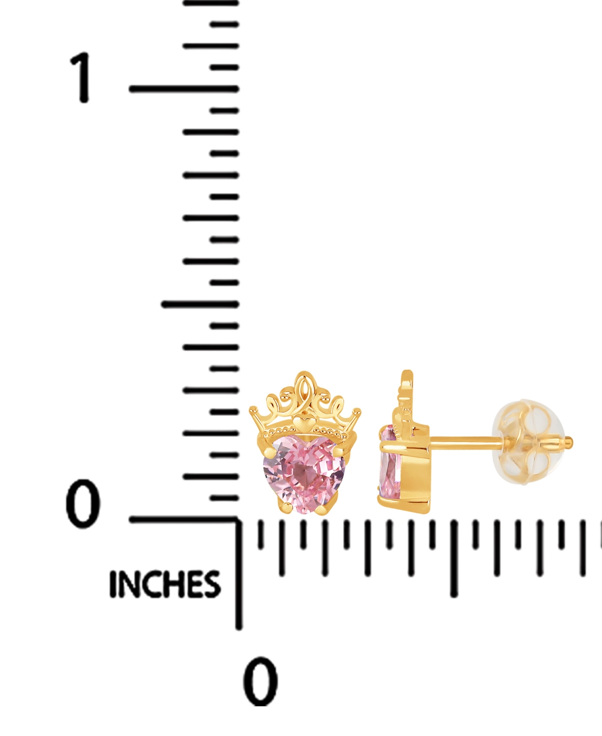 Disney Cubic Zirconia Heart Earrings in 10K Yellow Gold