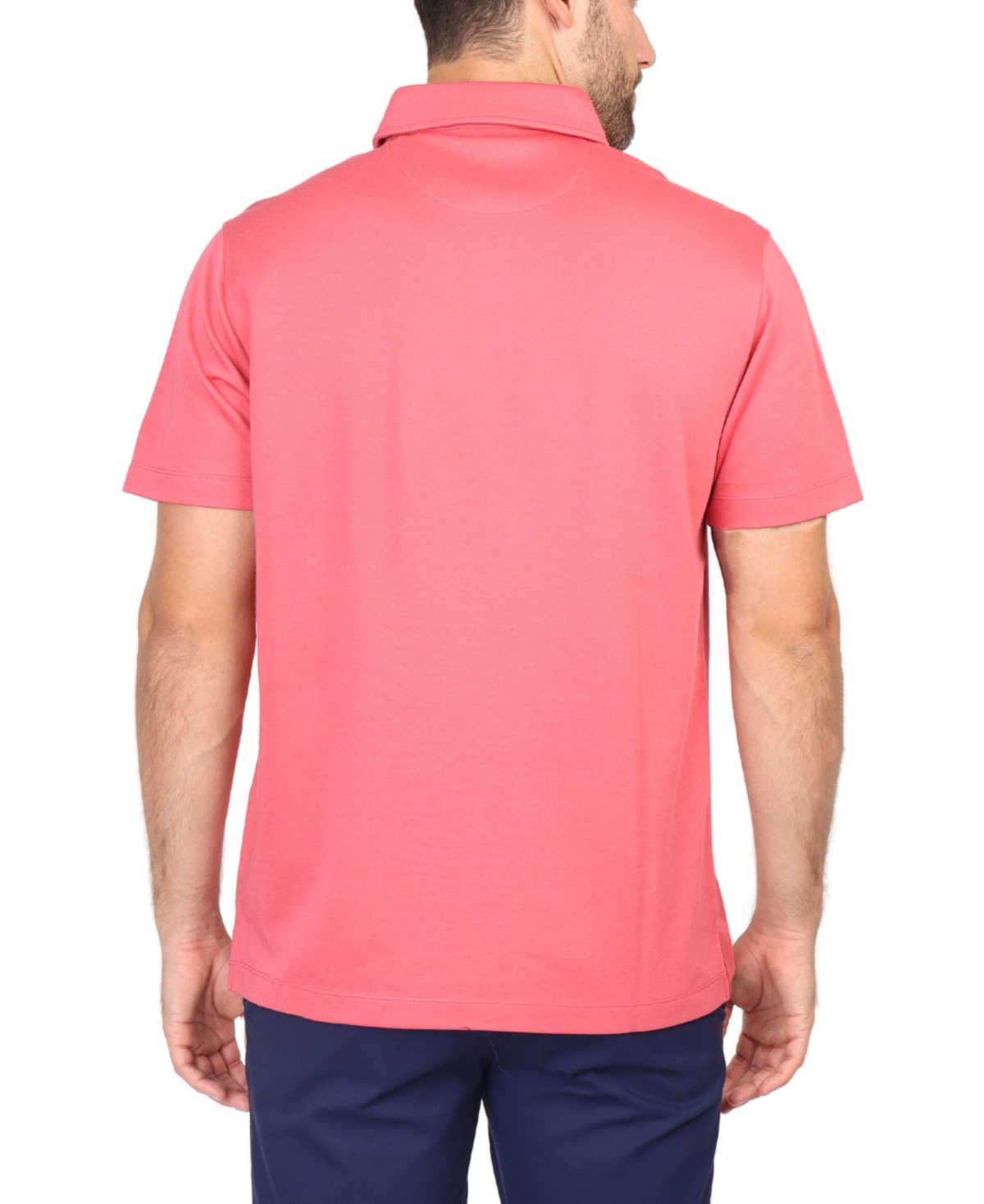 Tailorbyrd Men's Solid Modal Polo w/Contrast Trim