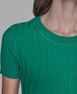 Women's Ribbed Short-Sleeve Sweater 