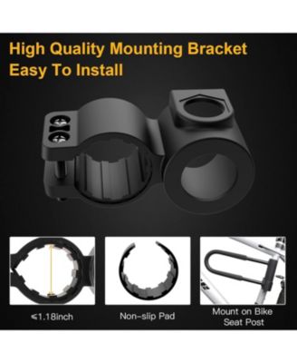 Heavy Duty Bicycle U-Lock, 16mm Shackle and 4ft/6ft Security Cable & Mounting Bracket for Bike, Motorcycle
