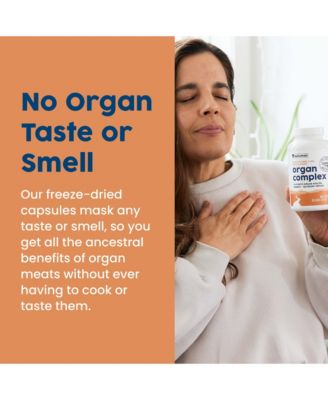 Grass Fed Beef Organ Complex - Liver, Heart, Kidney Supplement for Energy & Immune Support - New Zealand Sourced, 30 Servings