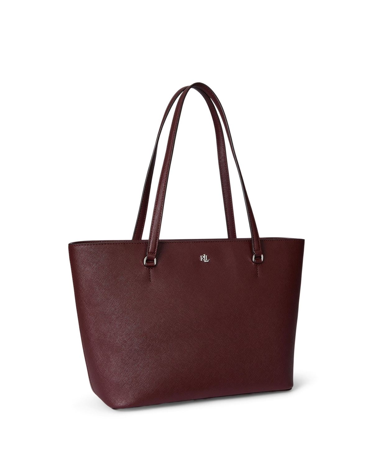RALPH LAUREN CROSSHATCH LEATHER MEDIUM KARLY SHOPPER TOTE