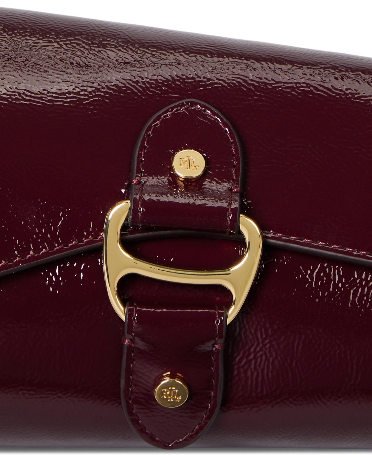 Ralph Lauren Embossed Small Satchel Bag In Burgundy
