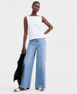 Women's Knit Sleeveless Boat-Neck Top, Macy's Exclusive