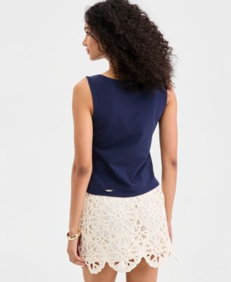 Women's Knit Sleeveless Boat-Neck Top, Macy's Exclusive