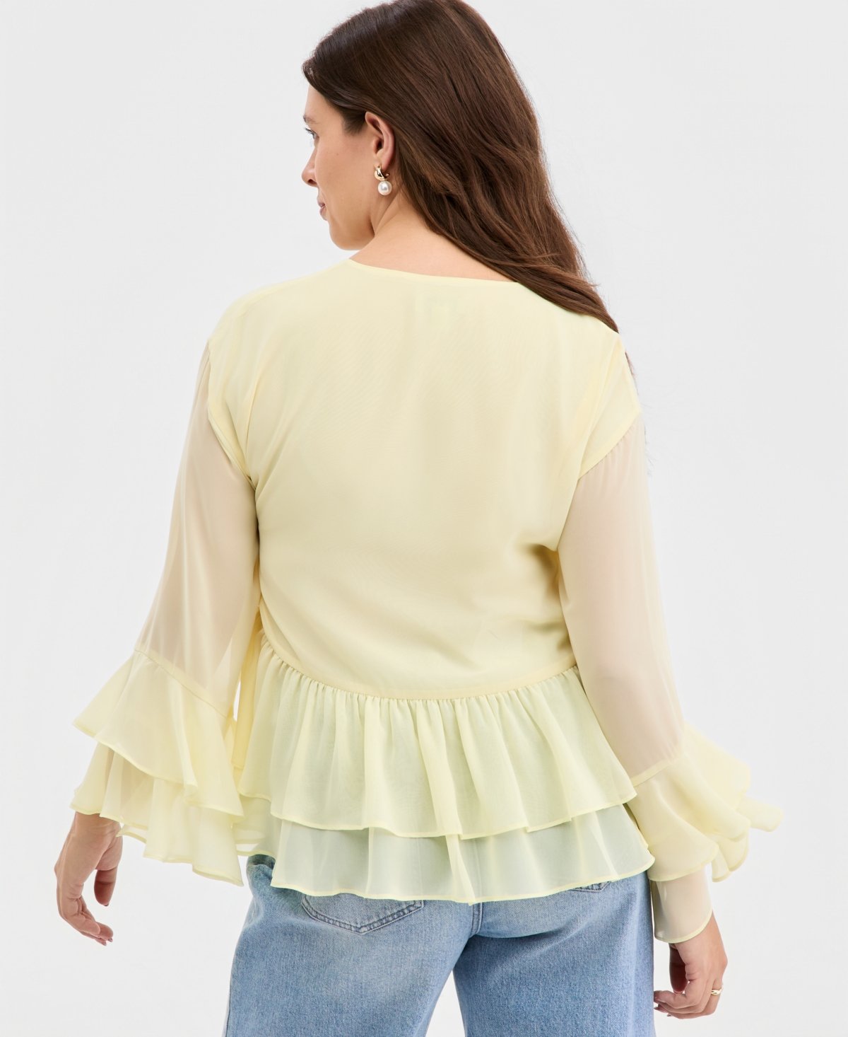On 34th Women's Long Sleeve Chiffon Ruffle Blouse, Macy's Exclusive