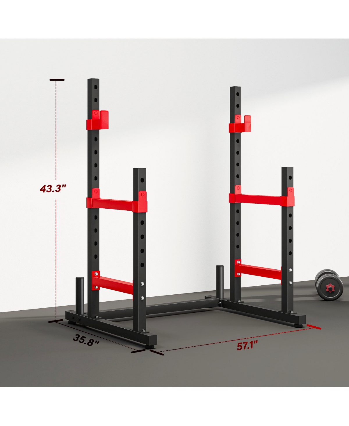 Soozier Adjustable Squat Rack, 660lbs Heavy Duty Barbell Rack,