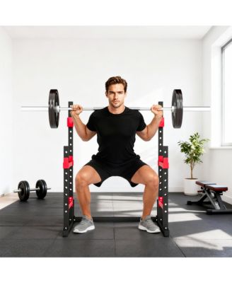 Adjustable Squat Rack, 660lbs Heavy Duty Barbell Rack,