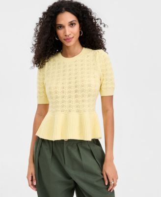 Women's Ruffle-Hem Sweater Top