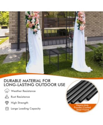 Steel Garden Arch with 2-Seat Bench