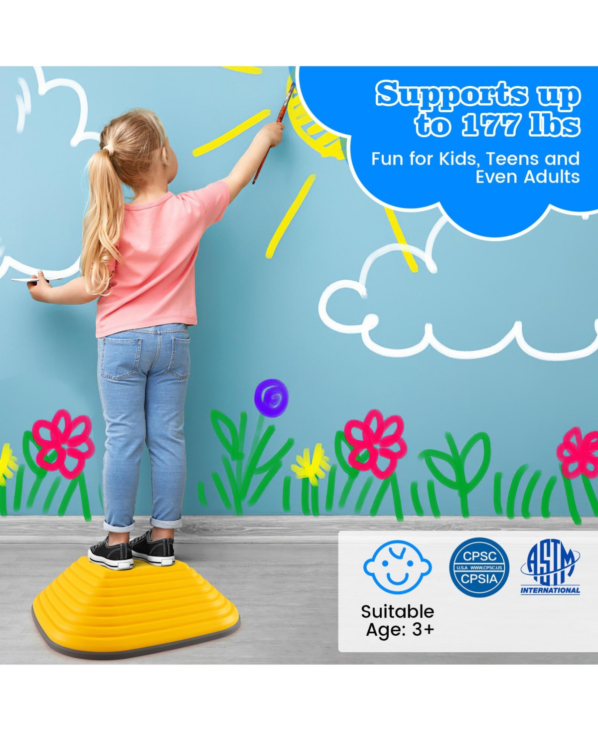 Sugift / 11 Pcs set, non-slip design / Kids Stepping Stone Set