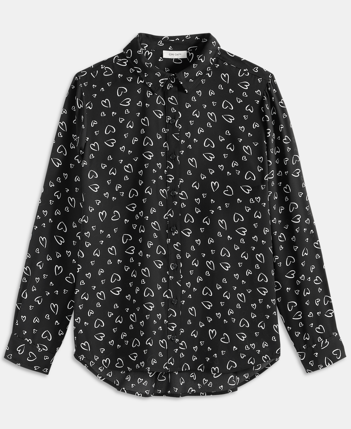 On 34th Women's Woven Open-Heart Button-Down Shirt, Macy's Exclusive