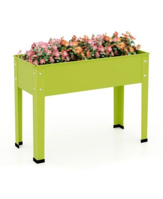 Metal Raised Garden Bed with Legs and Drainage Hole-24 x 11 x 18 inches