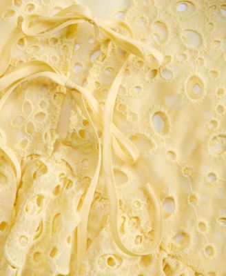 Women's Woven Long-Sleeve Cut-Work Blouse