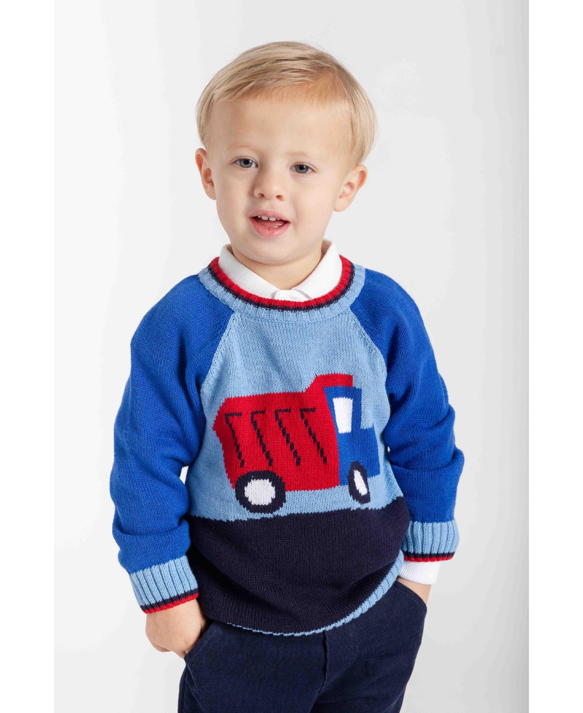 Florence Eiseman Baby Boys Sweater With Dump Truck
