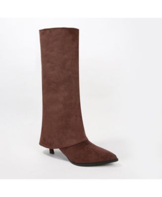 Women's Treasure Suede Fold-Over Knee High Boots