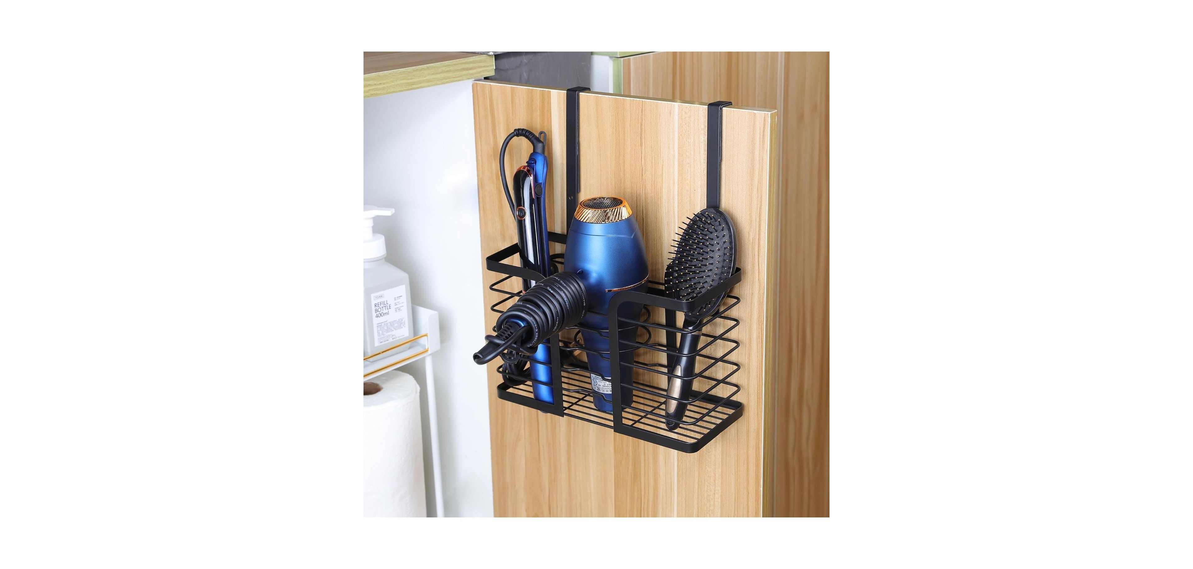 Yigii 3-in-1 Hair Dryer Holder Adjustable wall/cabinet organizer for blow dryer, flat & curling irons