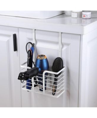 Hair Dryer Holder Adjustable Height - Hair Tool Organizer White Bathroom Organizer Hot Styling Tools Storage for Hair Dryer, Flat Iron, Curling Iron