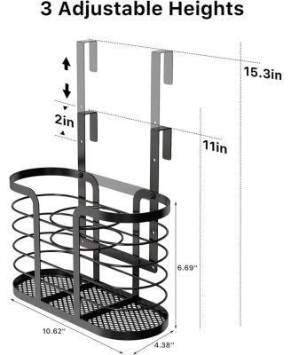 Hair Tool Organizer - Dryer Holder/Blow Holder Cabinet Door, Bathroom Care & Styling Tools Storage Basket for Dryer, Flat Irons, Curling Straighteners