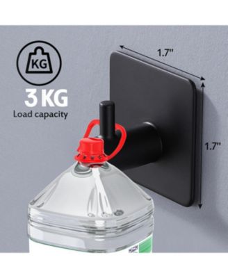 1.77×1.77 inches 8 Packs Adhesive Hooks for Hanging, Towel Hooks Adhesive Wall Hooks for Bathrooms Kitchen Black No Damage