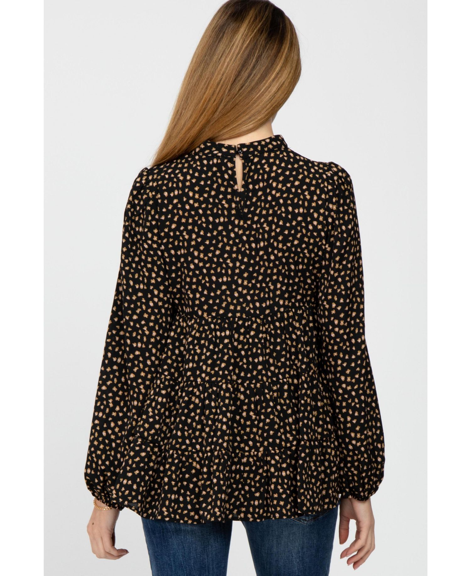 Women's Mock Neck Tiered Top