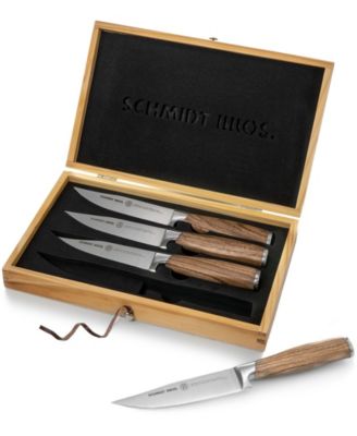 Zebra Wood 4-Pc. Steak Knife Set