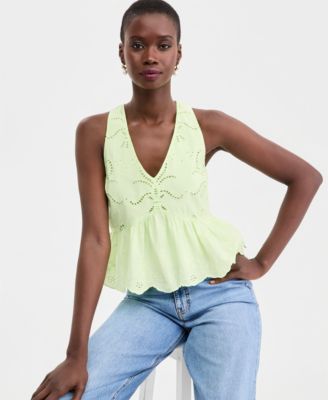 Women's Cutwork V-Neck Tank Top