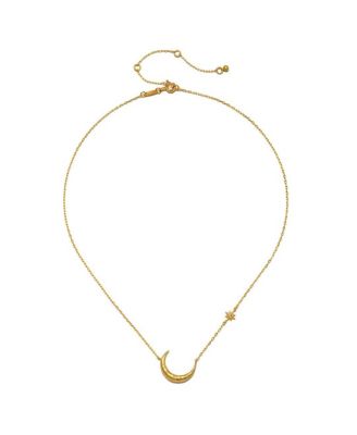 Ethereal Guide Moonstone Moon and Star Necklace