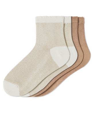 Hue - Women's 2-Pack Metallic Bow Socks