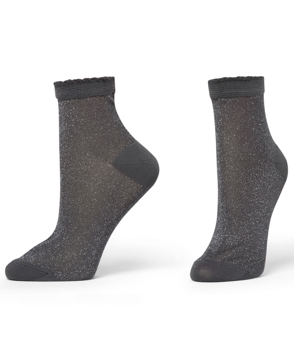 Hue Women's 2-Pack Metallic Opaque Anklet Socks
