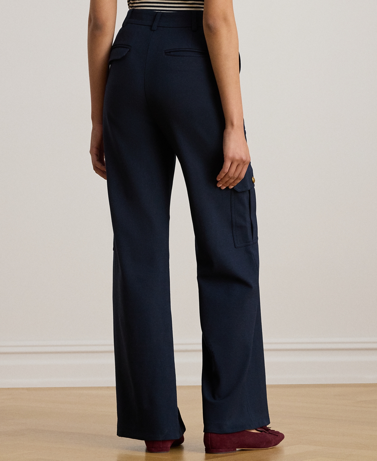 Ralph Lauren Petite Full Length Cargo Pants In Blue