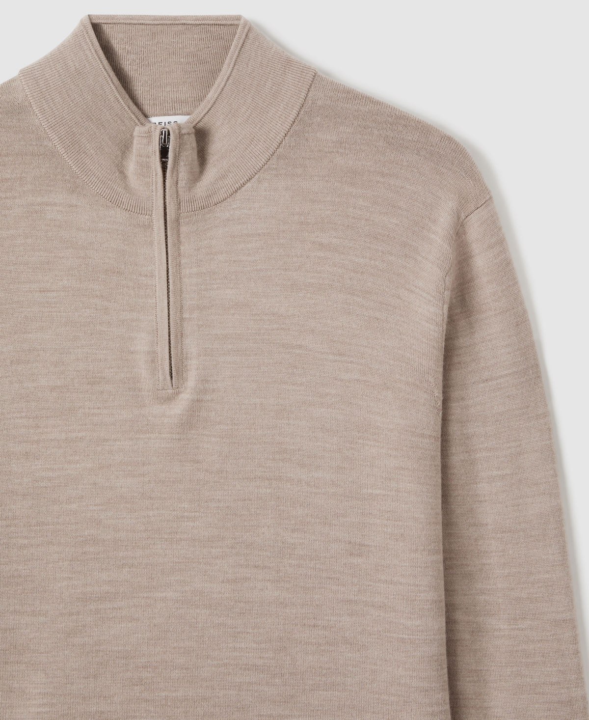 Reiss Men's Merino Wool Half-zip Funnel Neck Sweater In Gray