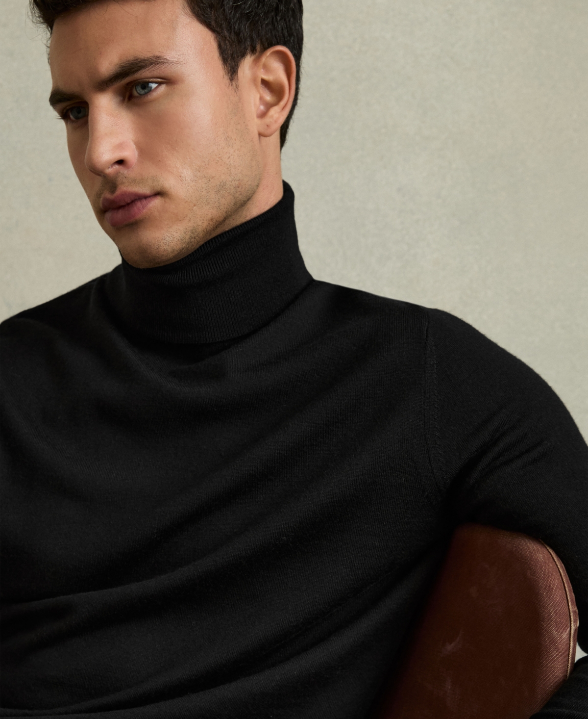 Reiss Men's Slim Fit Merino Wool Roll Neck Sweater