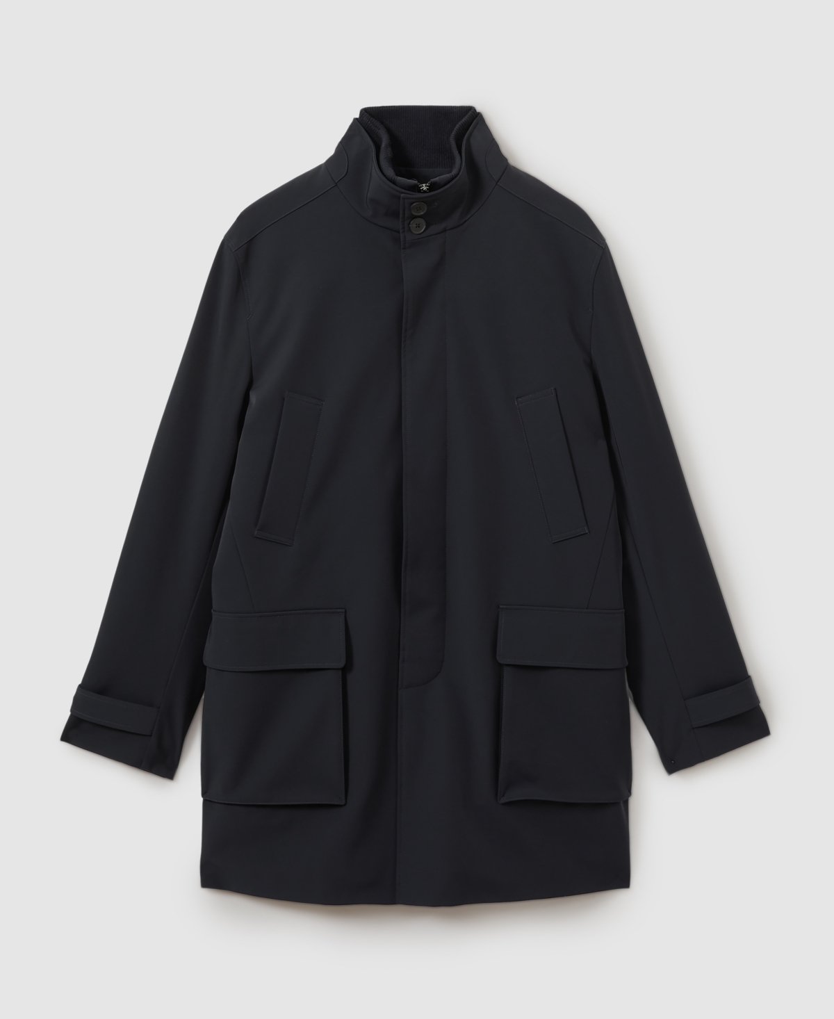 Reiss Men's Hybrid Removable Funnel Neck Overcoat In Blue