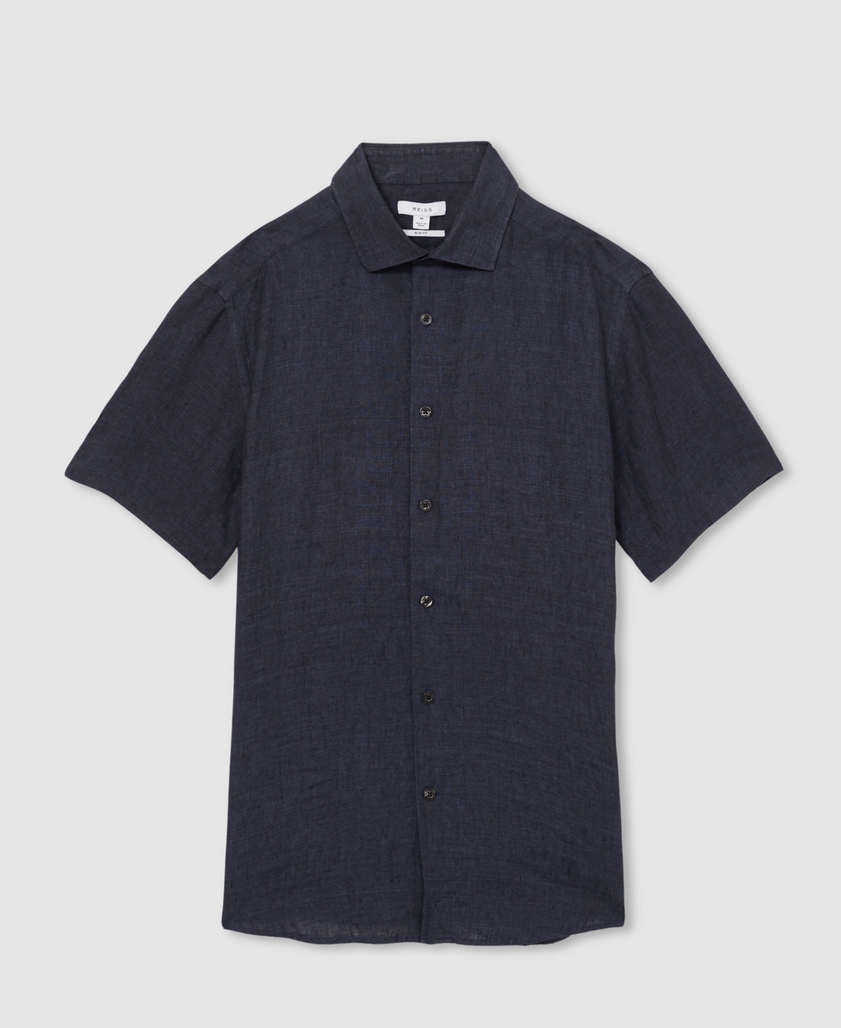 Reiss Men's Linen Short Sleeve Shirt In Blue