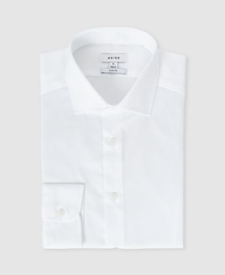 Men's Cotton-Satin Cutaway-Collar Slim-Fit Dress Shirt