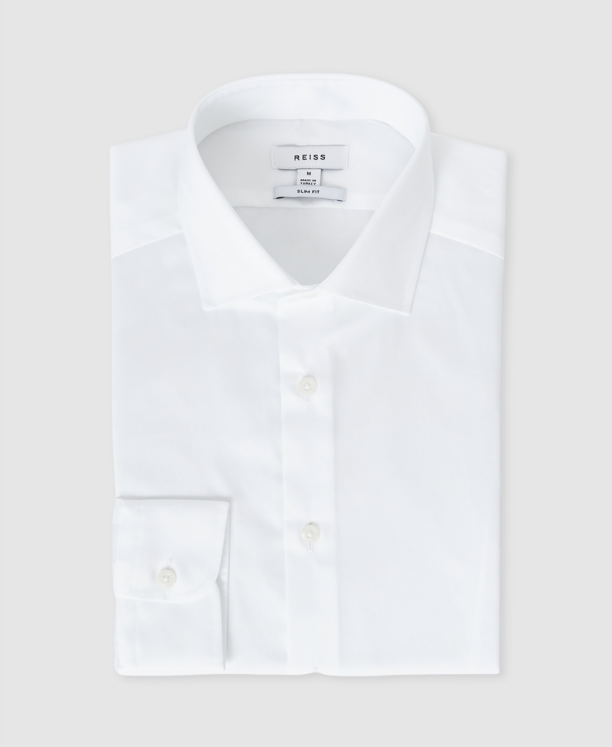 Reiss Men's Cotton-Satin Cutaway-Collar Slim-Fit Shirt