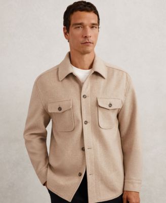 Men's Wool-Blend Twin-Pocket Overshirt