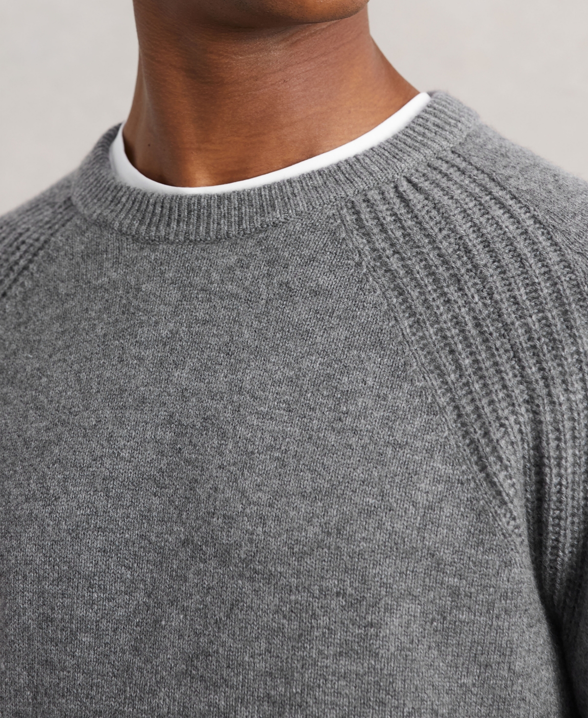 Reiss Foulton Wool & Cashmere Raglan Sweater In Gray