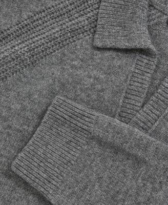 Men's Wool-Cashmere Open-Collar Sweater