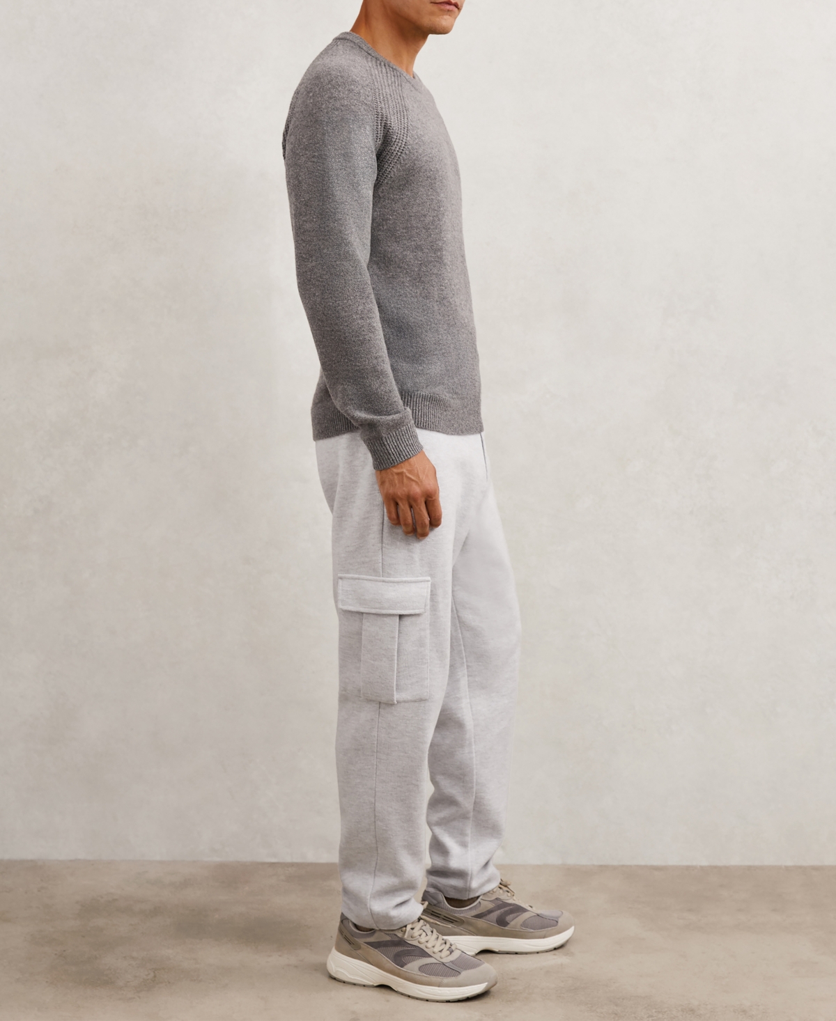 Reiss Men's Jersey Cargo with Cotton Pants
