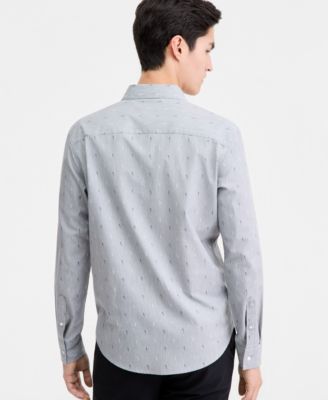 Men's Long-Sleeve Cotton Faded Geo Shirt