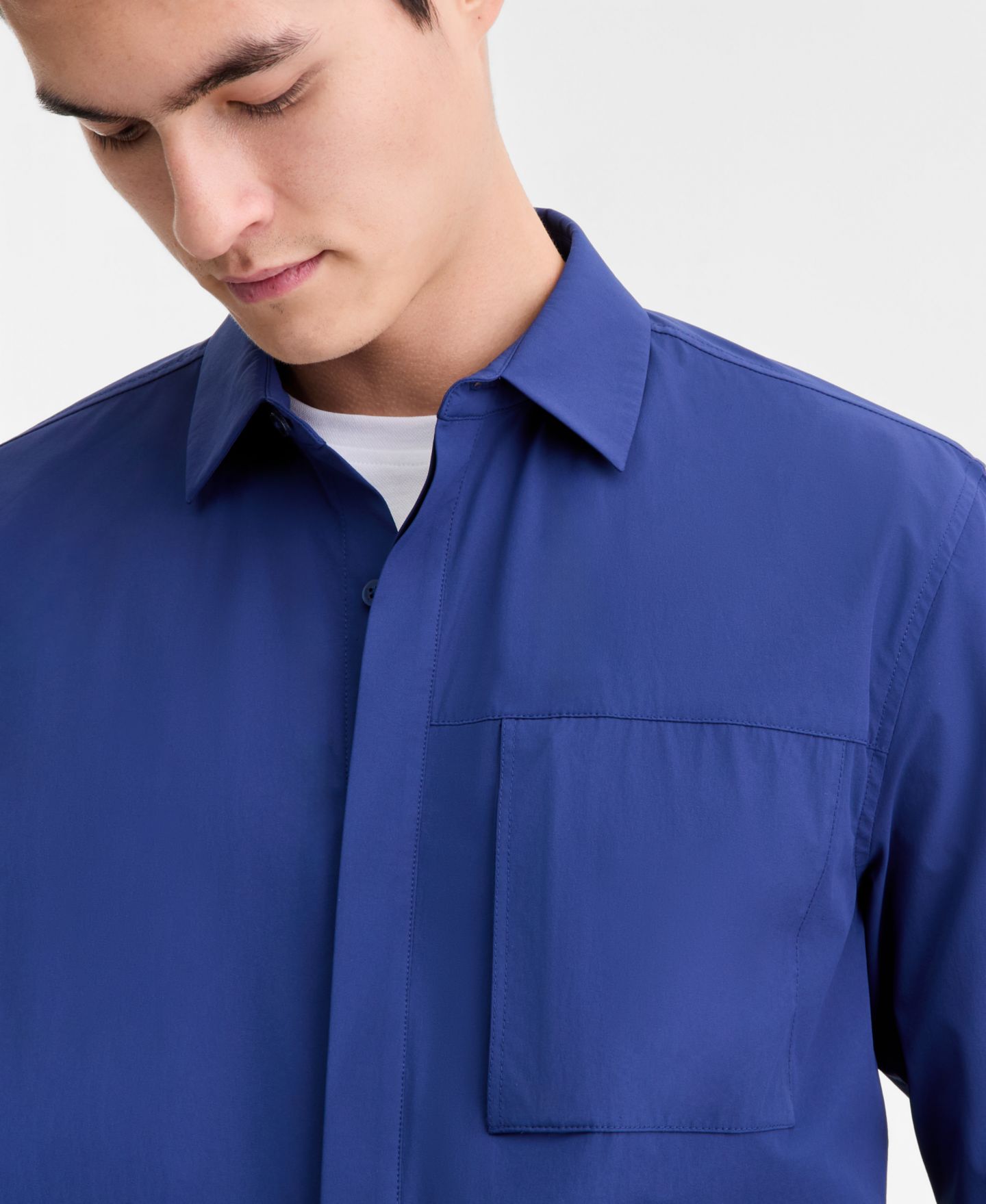 Мужская куртка Alfani Stretch Shirt Jacket, цвет: Синий — фото 3