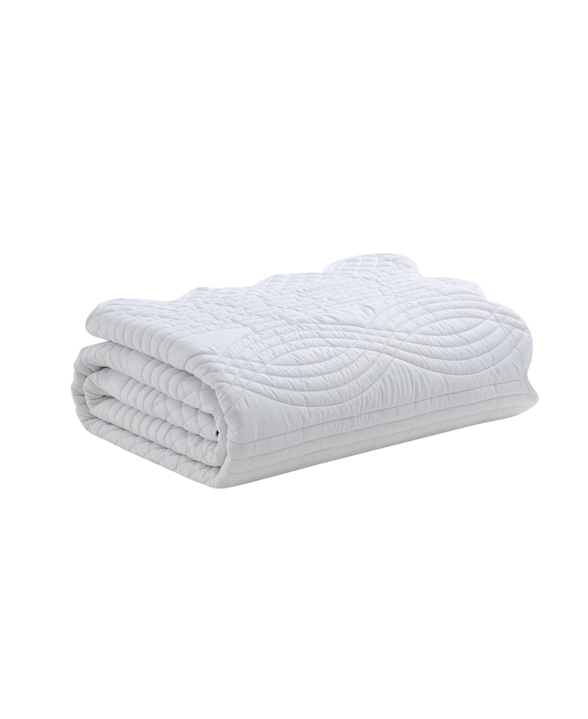 Vcny Home Scallop Microfiber 3-pc. Quilt Set, King In White
