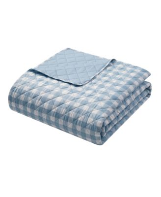 Gingham Microfiber 3-Pc. Quilt Set, Full/Queen