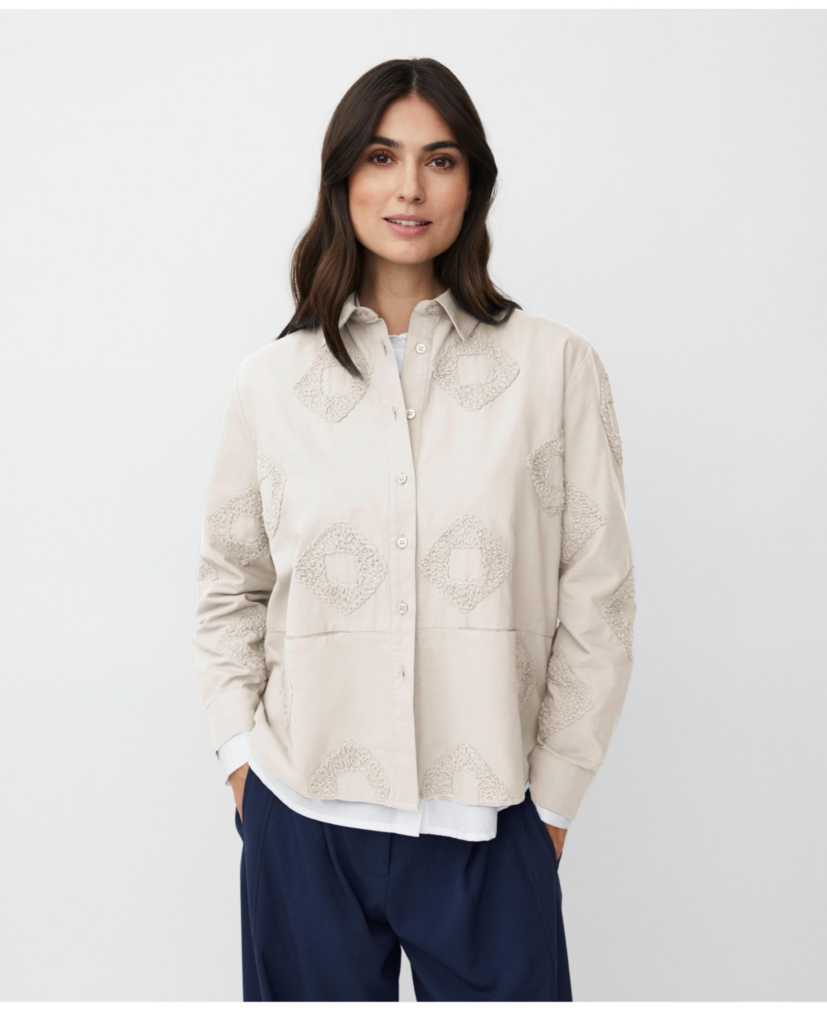 Masai Copenhagen Women's 100% Cotton Long Sleeve Collared Shirt