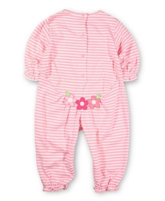Baby Girls Stripe Knit Longall With Flowers
